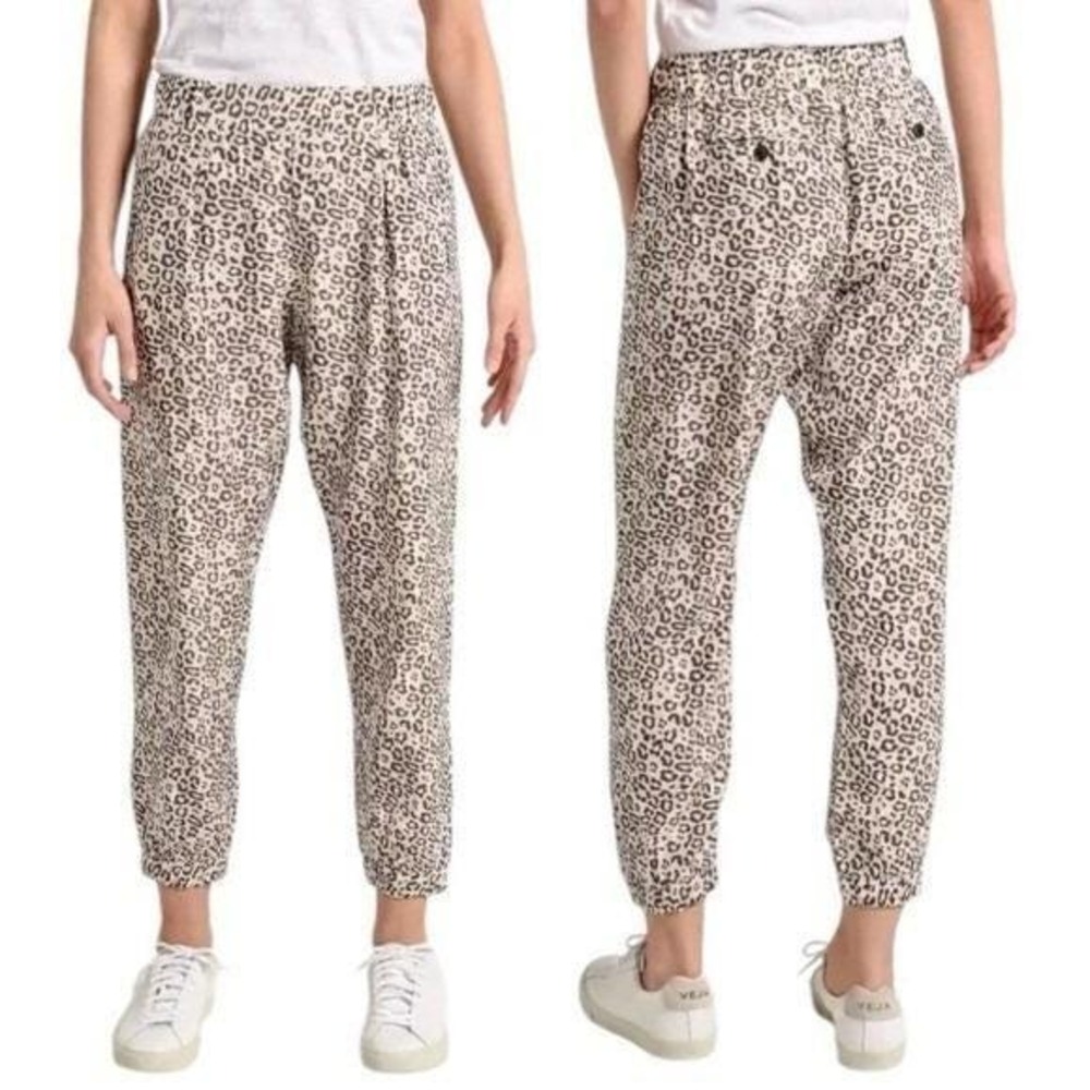 ATM Collection Leopard Print Silk Lounge Pants Women's Size Medium